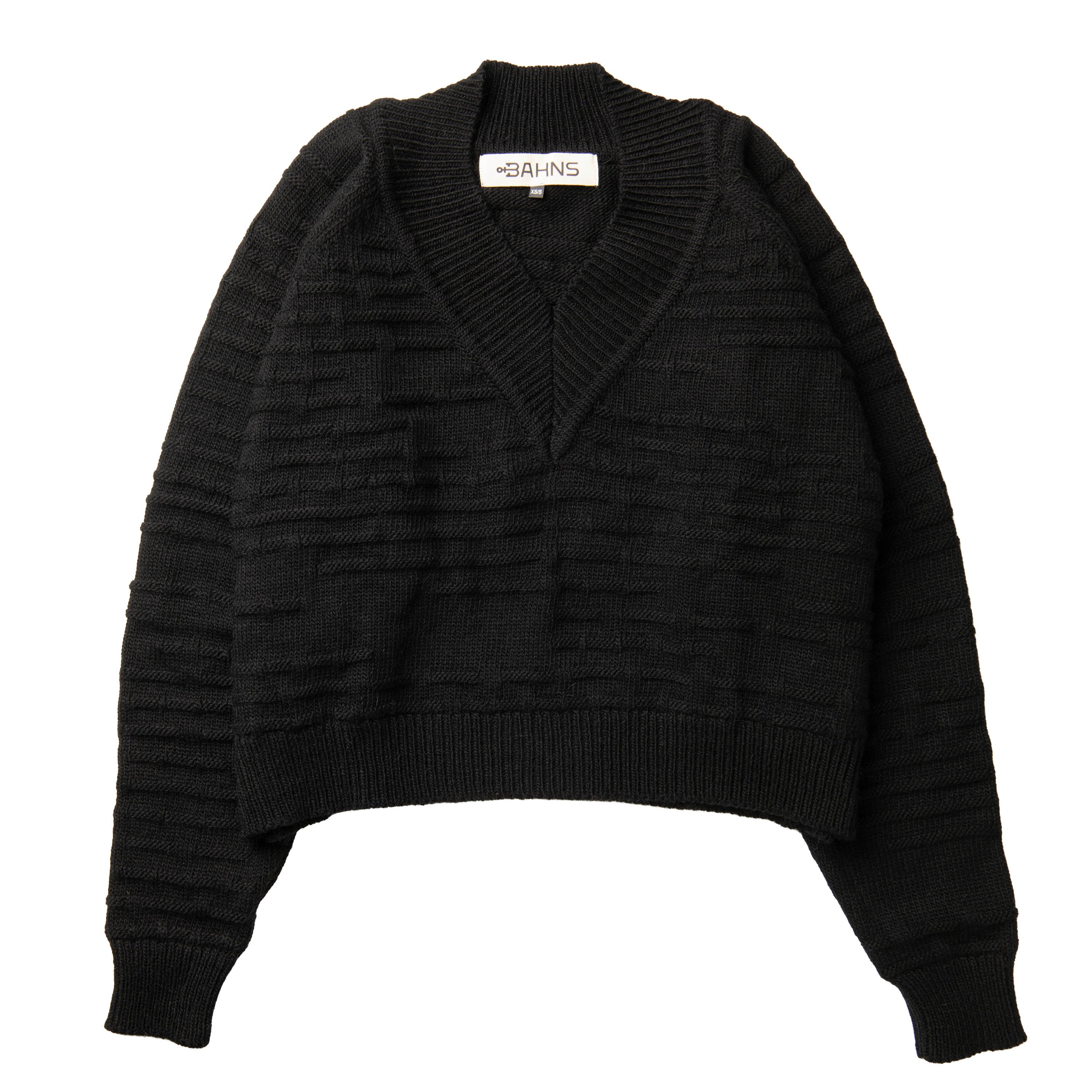 Black cropped BAHNS wool sweater named Claire