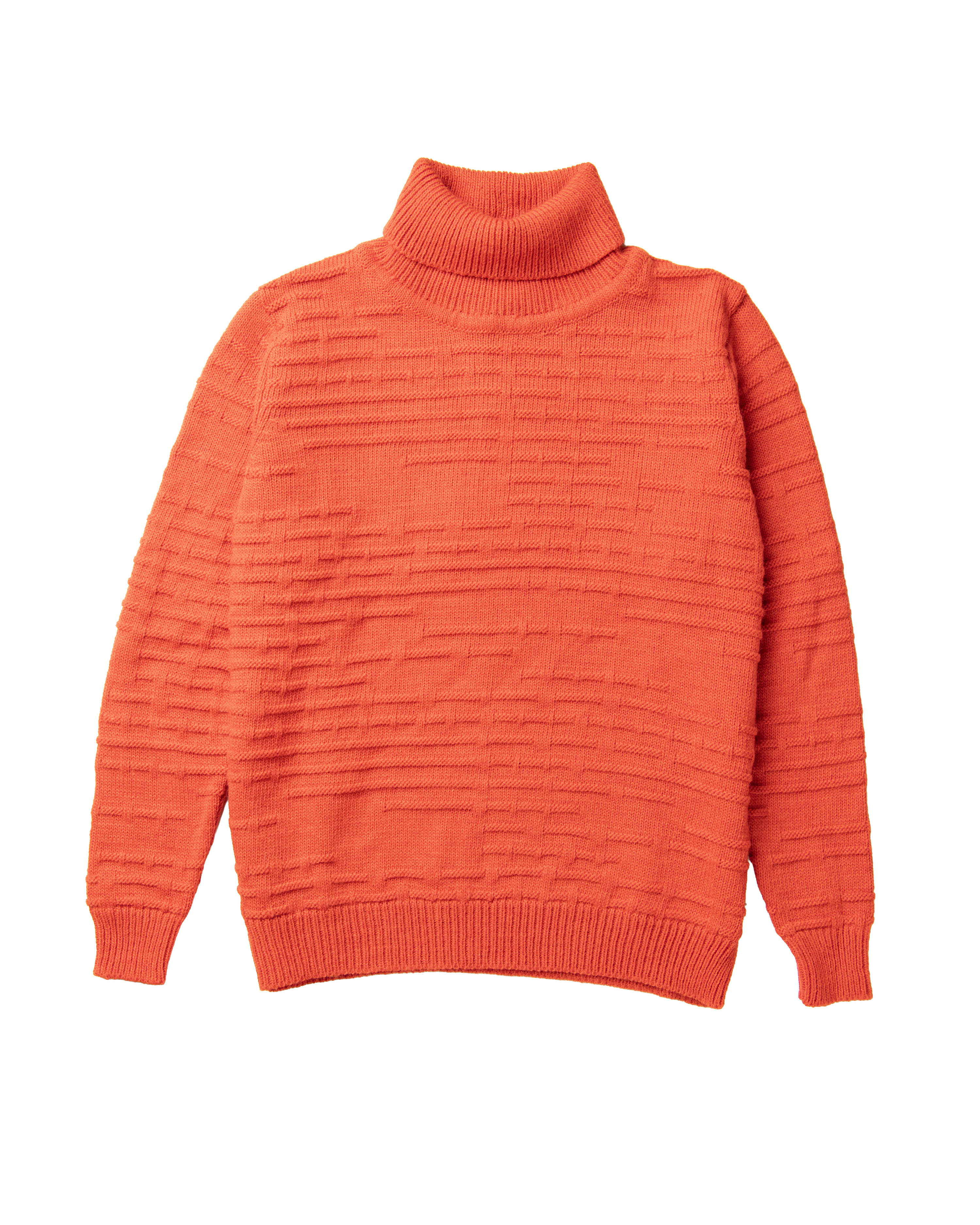 James Cook with turtleneck in orange