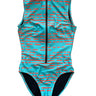 Zipper swimsuit - Turquise/Orange