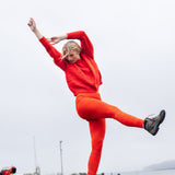 Cropped James Cook wool sweater from BAHNS in blood orange color
