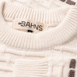 white wool sweater from BAHNS with classic nautical pattern